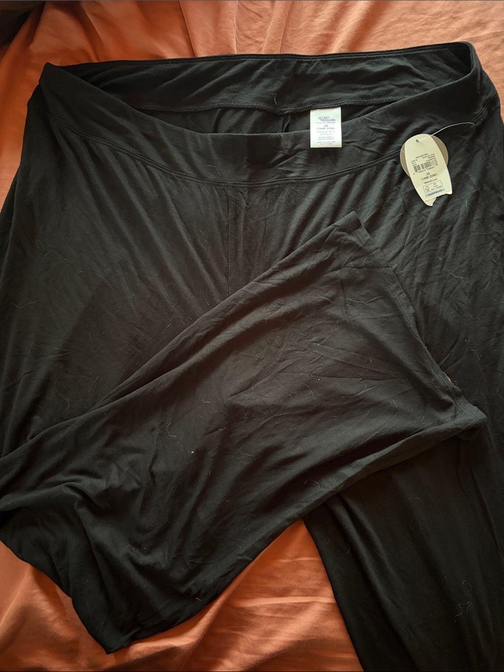 Women’s size 2X pants Secret Treasures Black Women's Pajama Lounge Pants